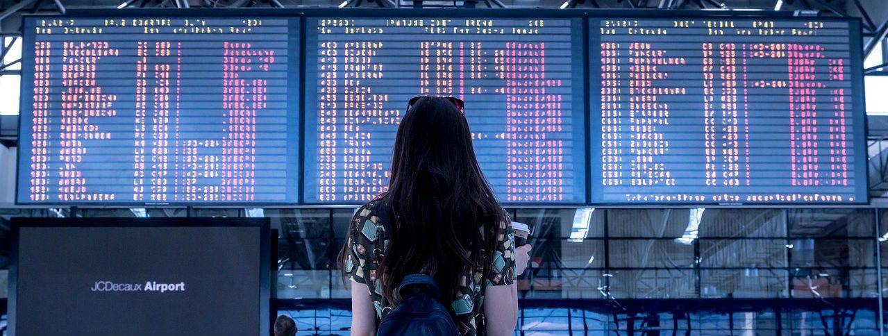 girl in an airport terminal